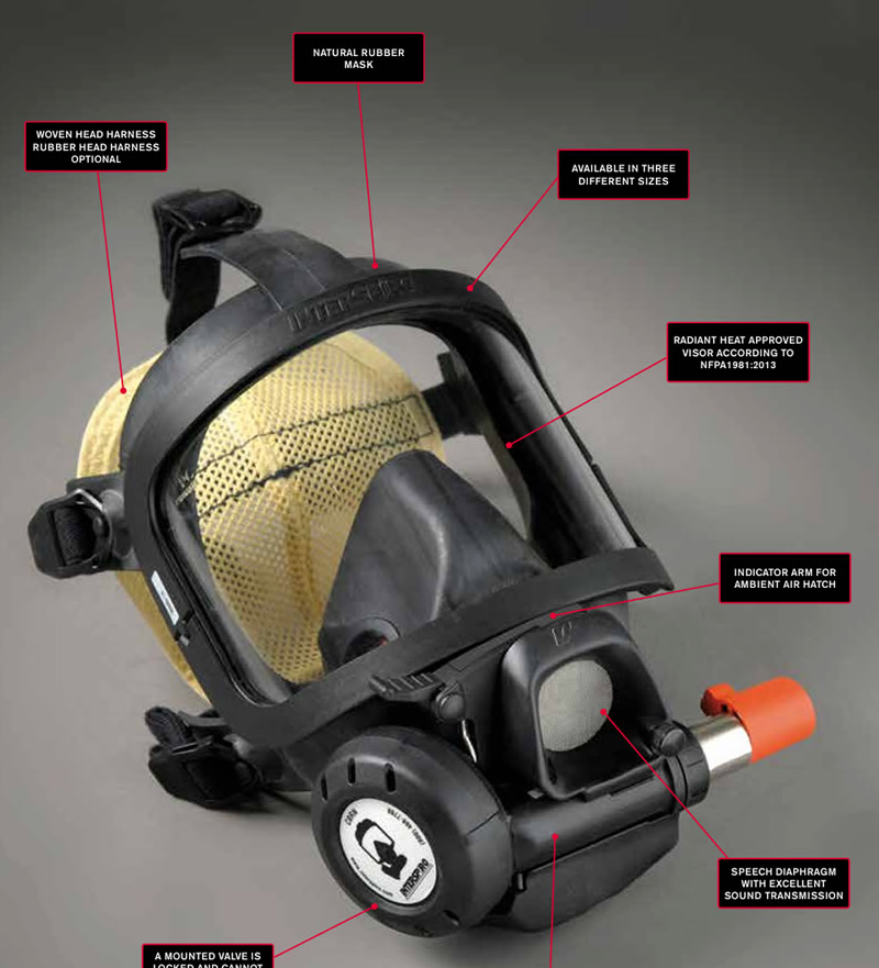 SCBA mask w/ text bubbles