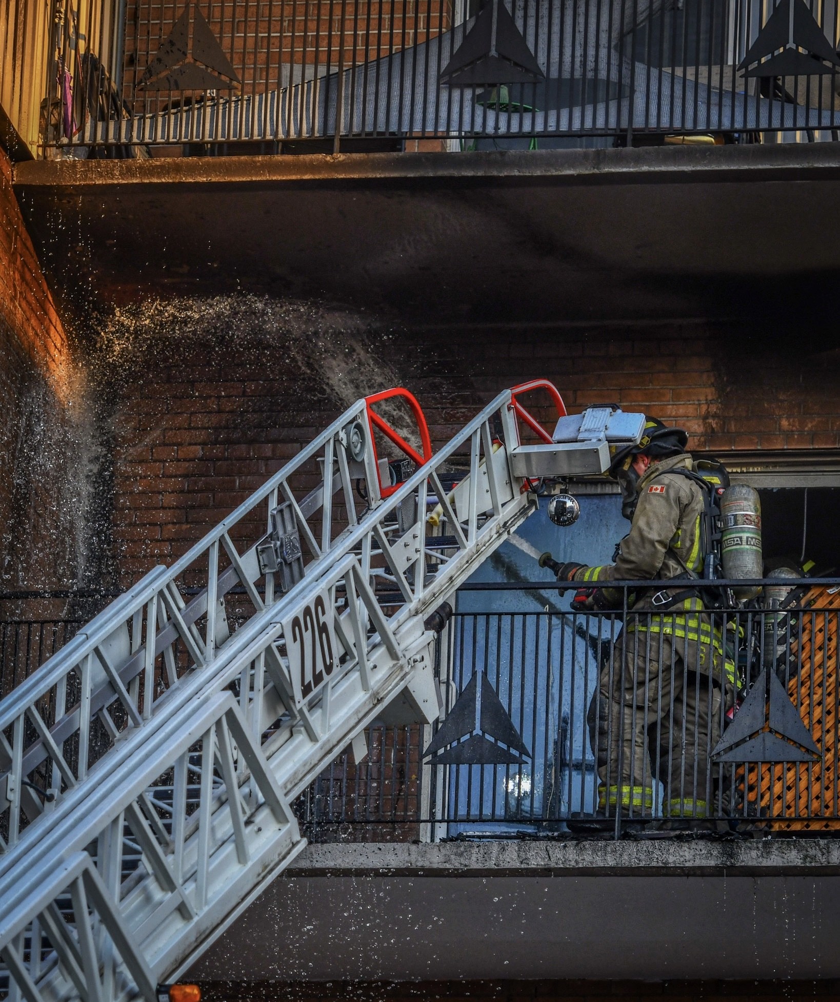 Firefighter on balcony
